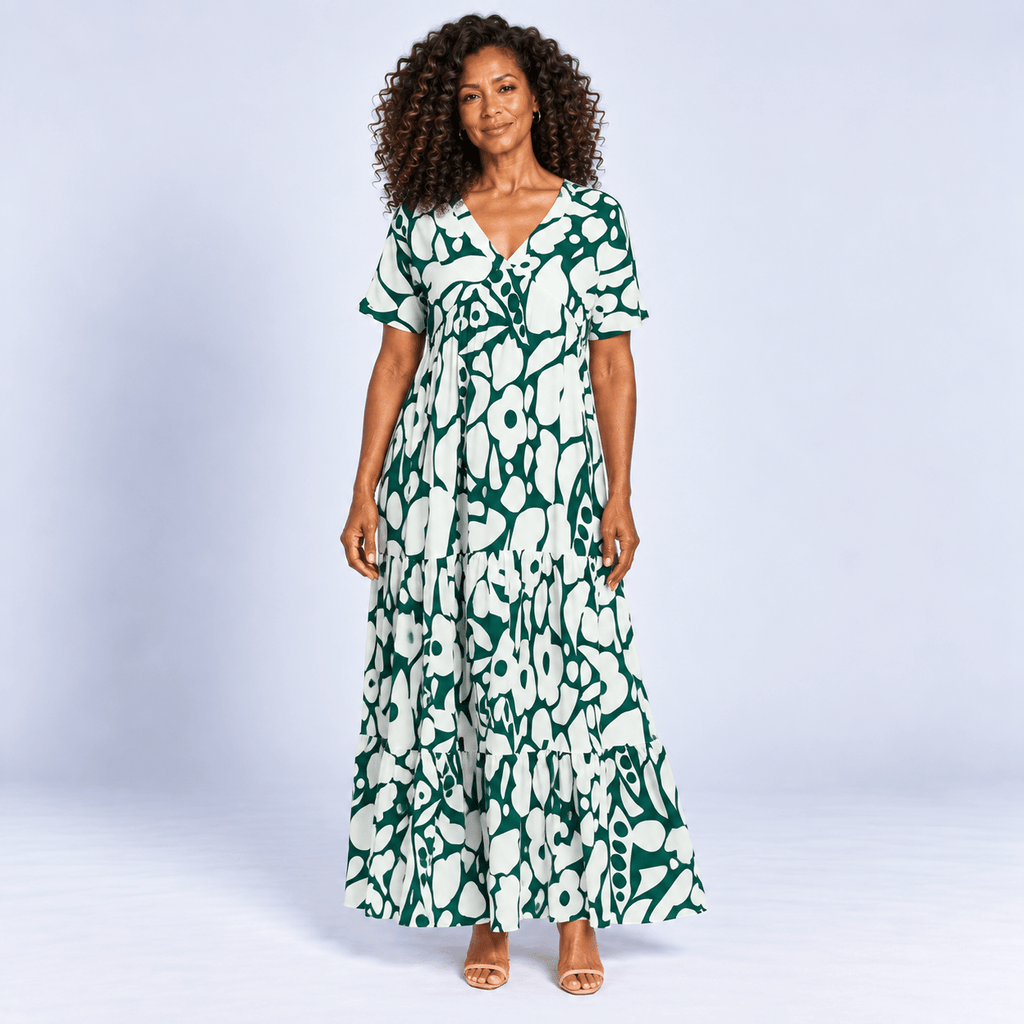 Flowing Summer Dress Women's Lightweight Draped Neckline