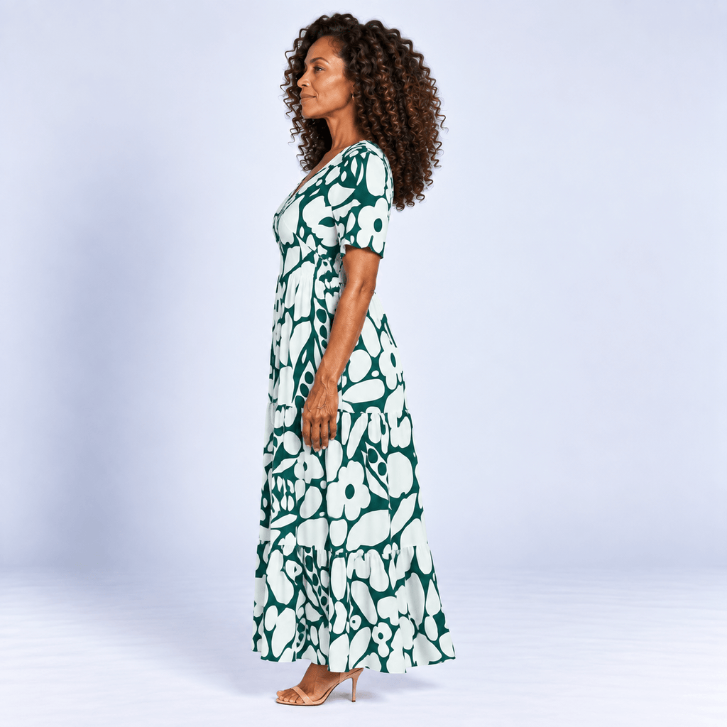Flowing Summer Dress Women's Lightweight Draped Neckline